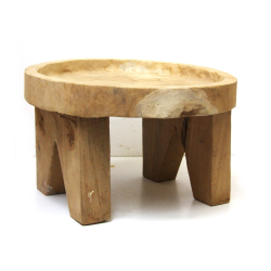 Stołek Taboret z drewna egzotycznego tekowego 20cm